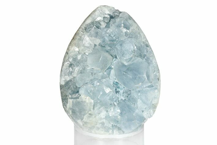 Crystal Filled Celestine (Celestite) Egg Geode - Madagascar #274364